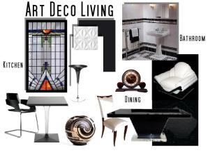 board-screen Art Deco Black and White